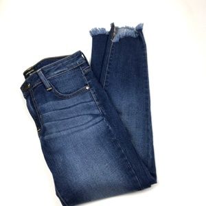 Just Black Denim Frayed Hem Skinny Jeans